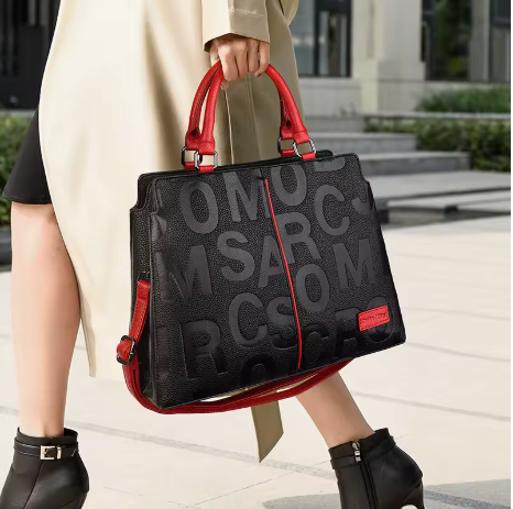 10080, Axle & Co - Women's Handbag PU - Black & Red
