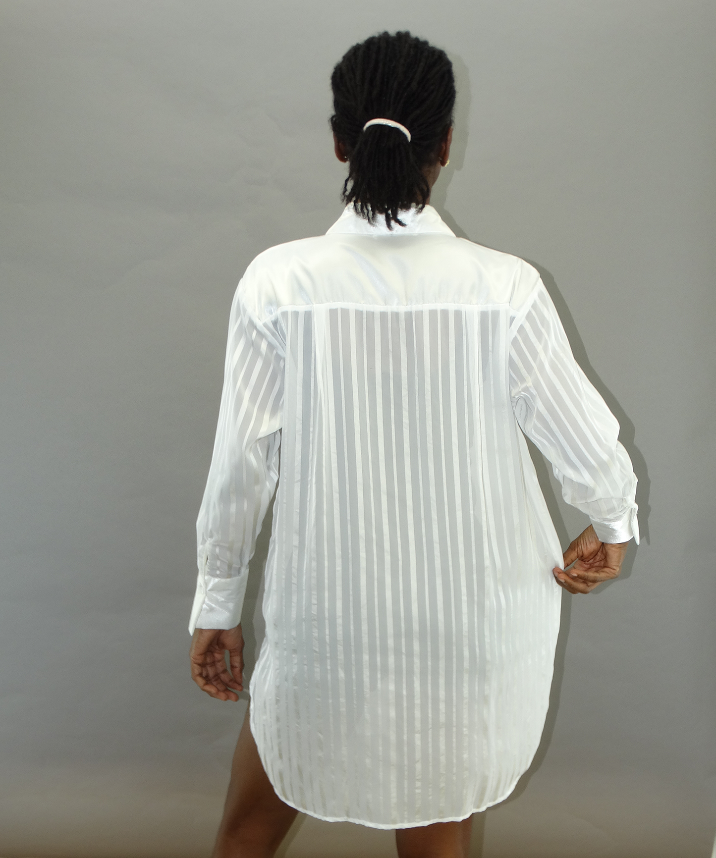 Ladies' Jon & Anna L/S Sheer Button Down Tunic