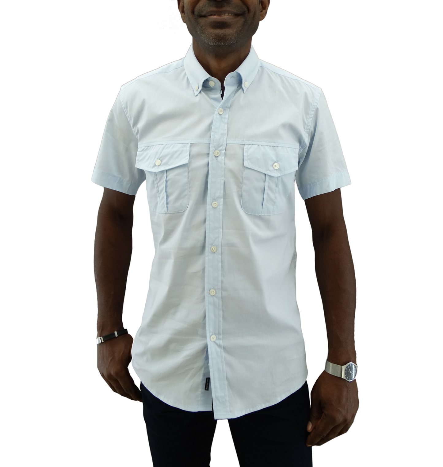13S1770P, Oleg Cassini Men's S/S Shirt- Lt. Blue