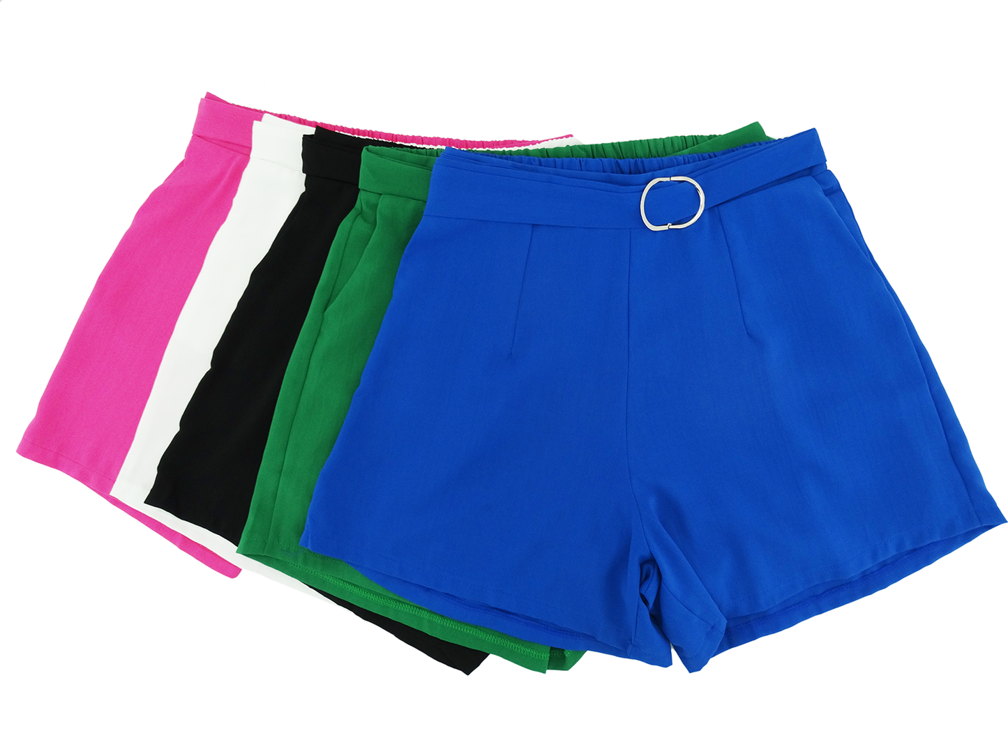 181298, Da-Moda Lady Shorts W/Belt Asst Color S-XL