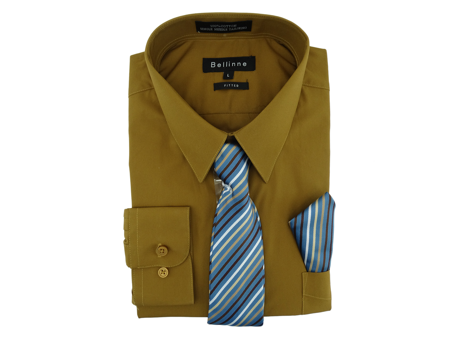 265-798 Bellinne - Men's L/S Fitted Shirt W/Tie