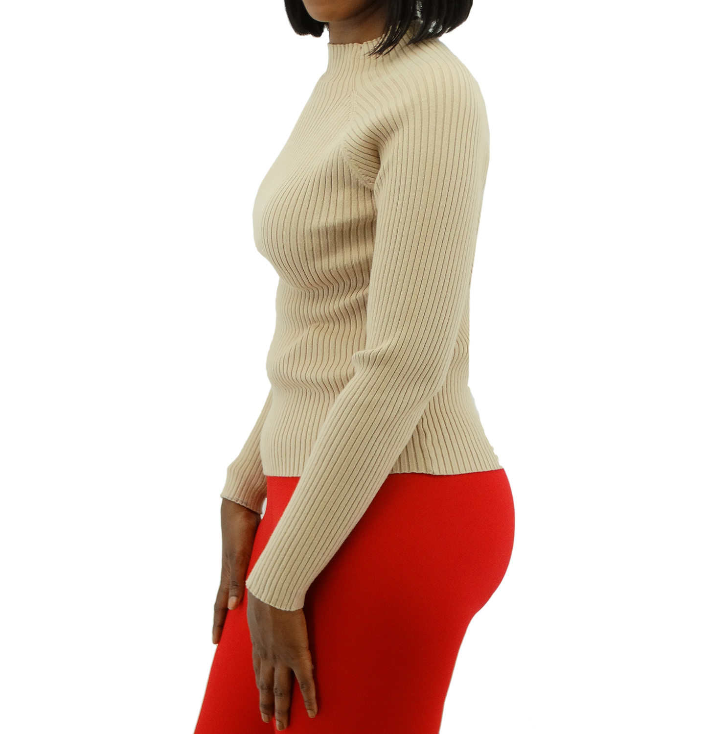 30439, Runway Ready - JNR Women's L/S Ribbed Mock Neck Sweater (S-XL)