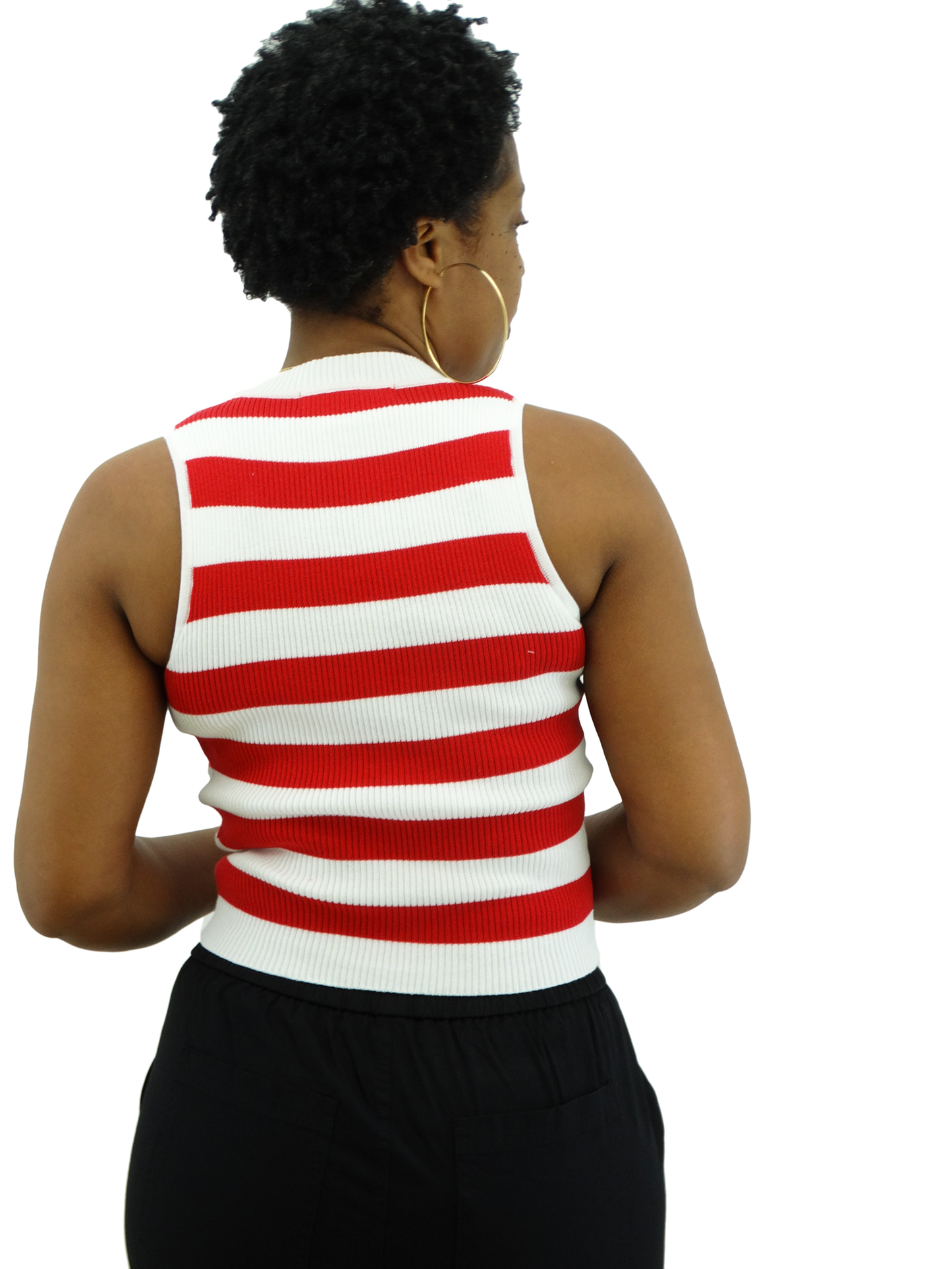 412280093RCHO, Only You - Ladies High Neck Knit Strip Top