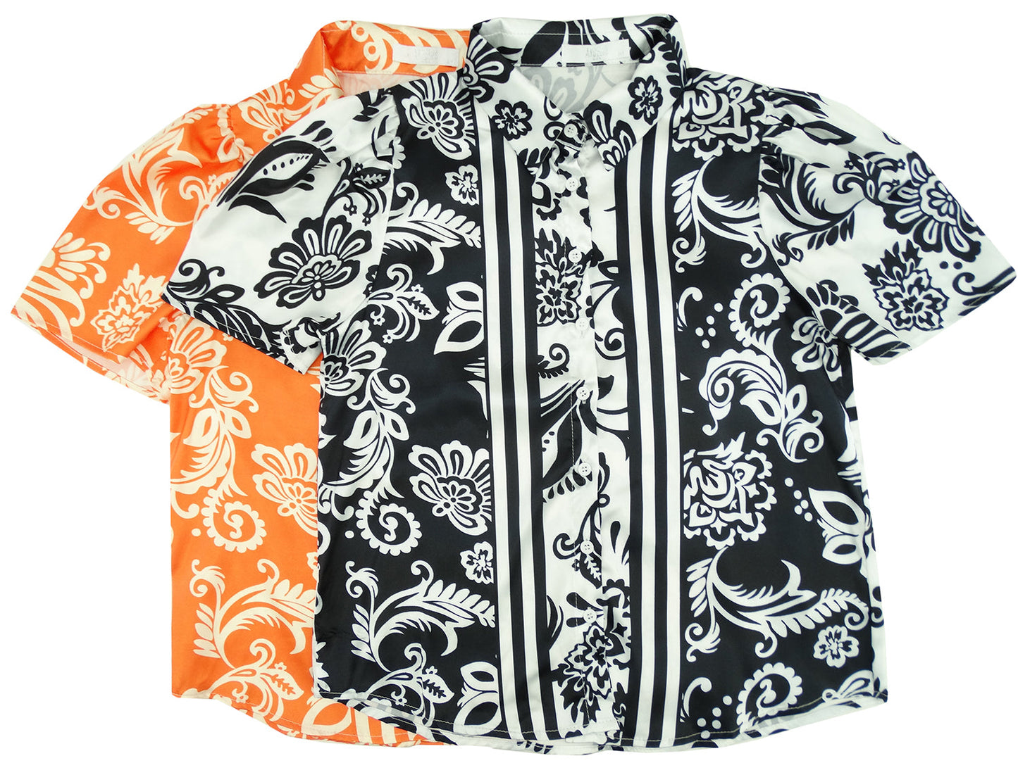 YU3326, Angelus Ladies S/Sleeve Printed Blouses S-XL