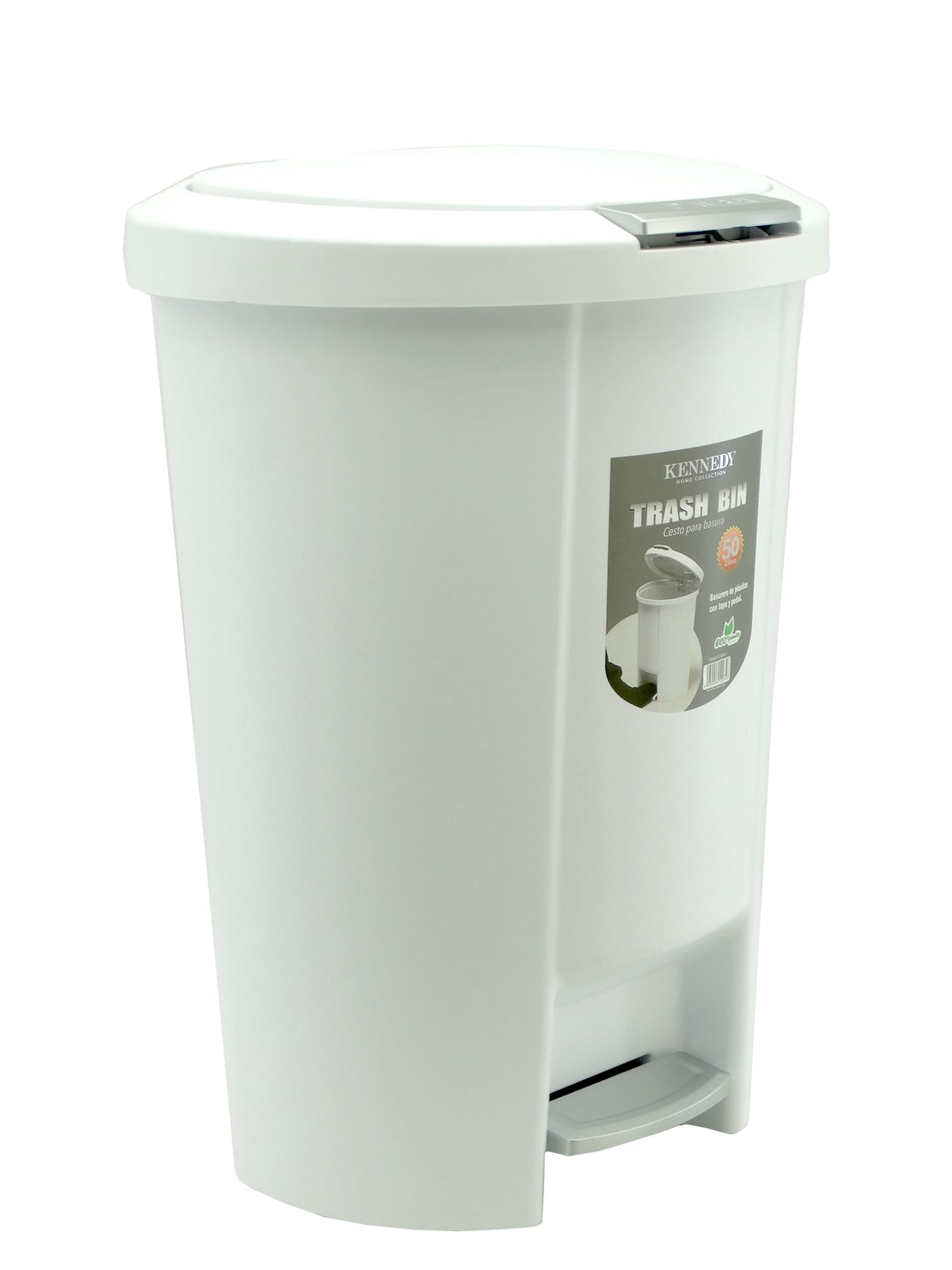 610034, Kennedy Home- Push Pedal Dust Bin 50L
