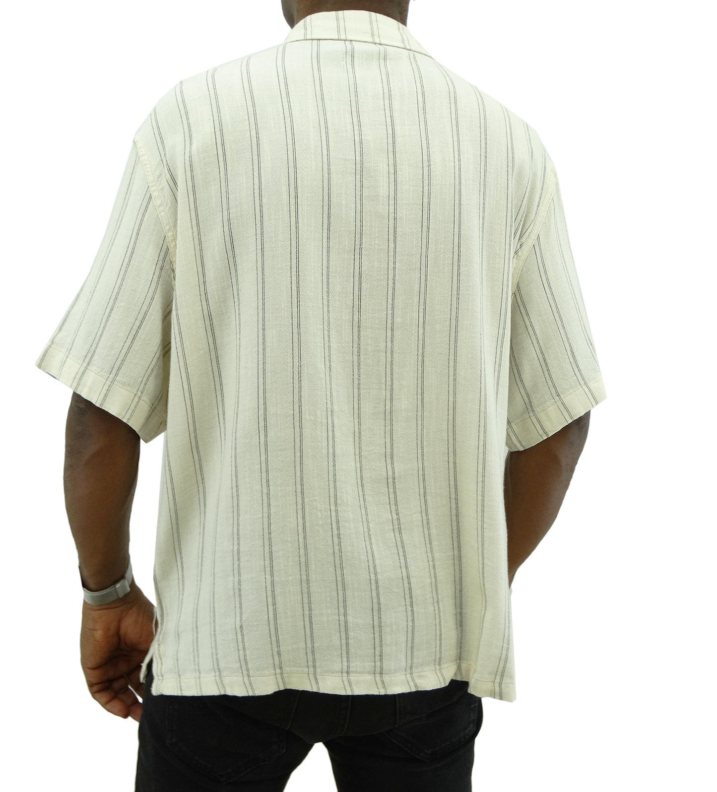 EG1862 , Twister - Men's S/S Relaxed Fit Striped Shirt - Natural (S-XXL)