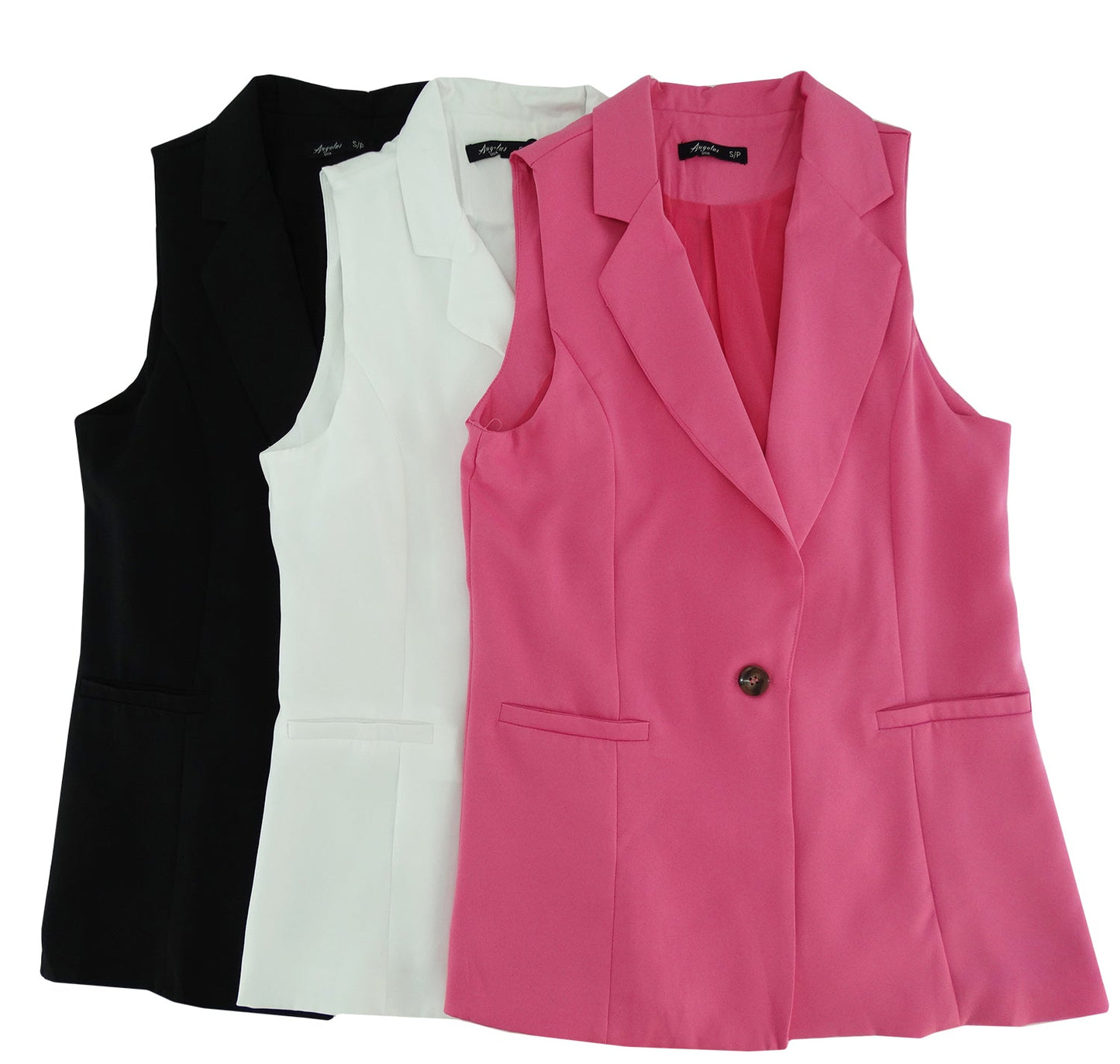 GT223672C, Angelus Ladies Sleeveless Single Breasted Vest S-XL