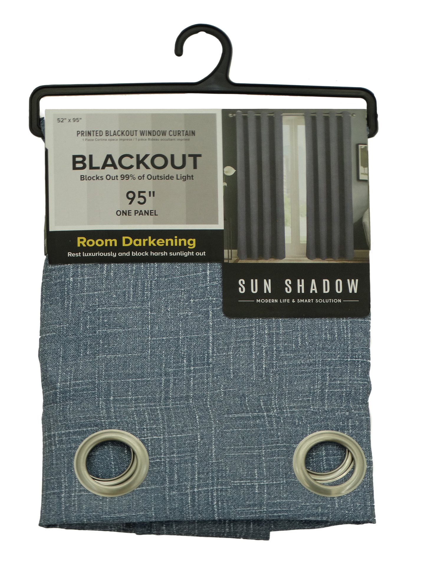 PNS41856, Sofia - Blackout Grommet Curtain 52x95" - Navy