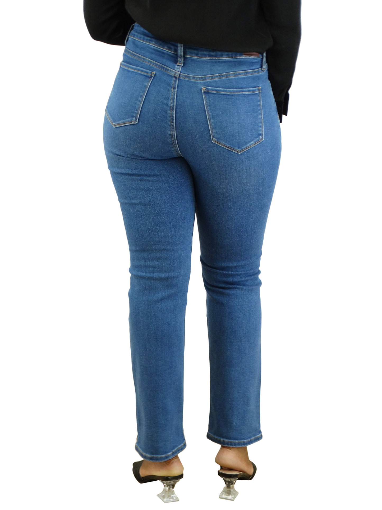 SJ978, Cozzi, Women's Wide Leg Stretch Jeans- 3/4-13/14