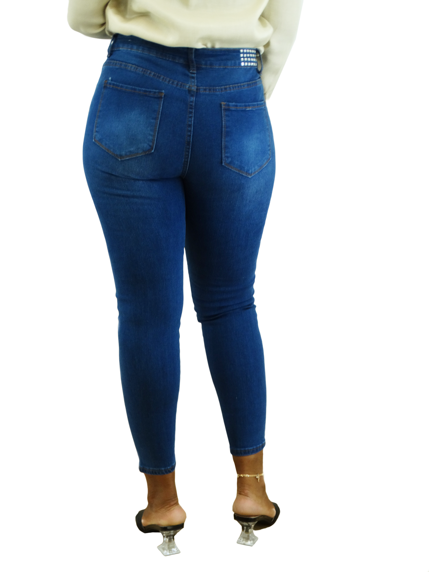 SJ994, Cozzi, Women's Skinny Stretch Jeans- 3/4-13/14
