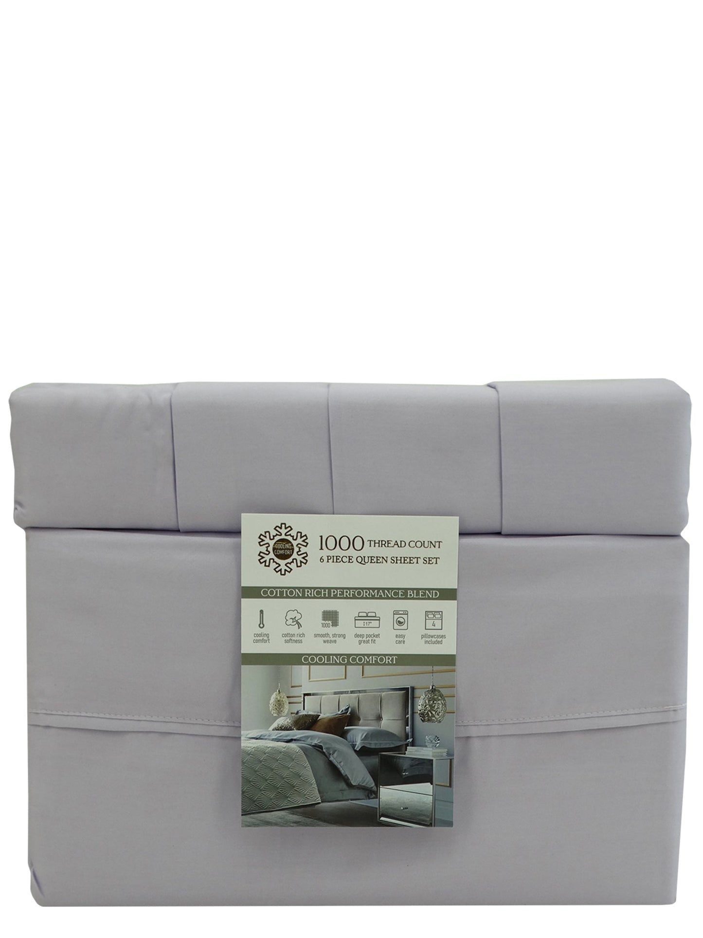 SOQSET10006P, 6pc Cotton/Polyester Queen Sheet Set