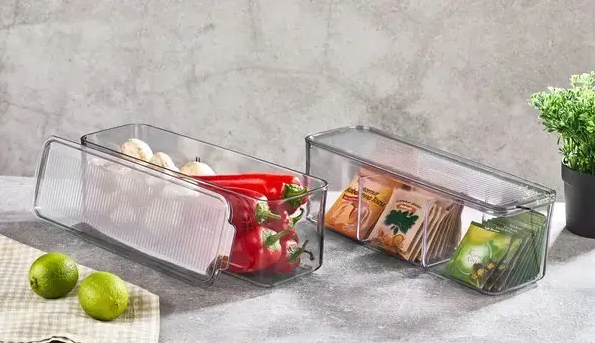 VP416, VIP Ahmet - 2Pc Rectangle Acrylic Organizer Bins w/Lid (2x2500ML)