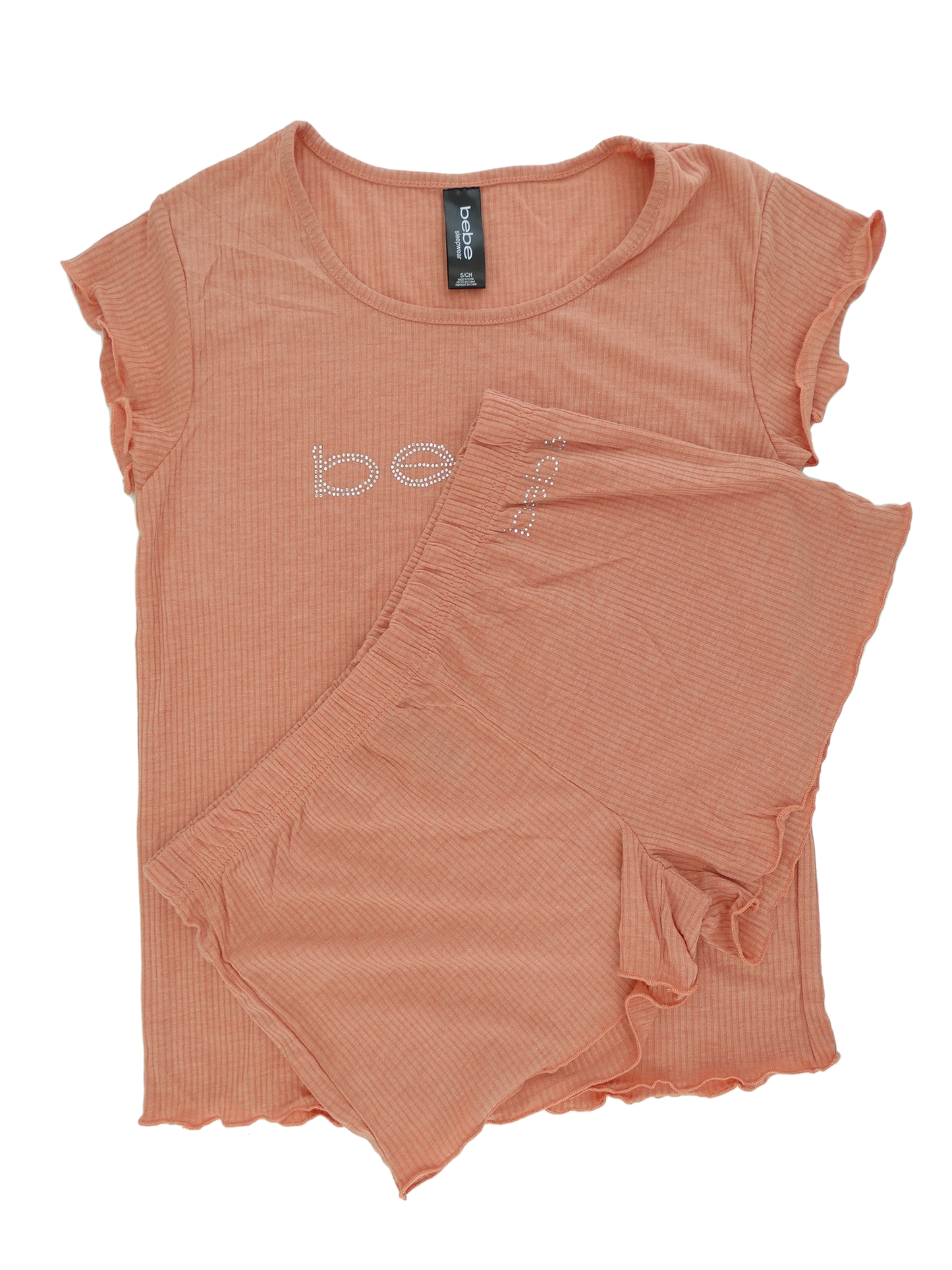 SLS3410, Ladies' 2Pc PJ Shorts Set - Honey (Peach) S-XL
