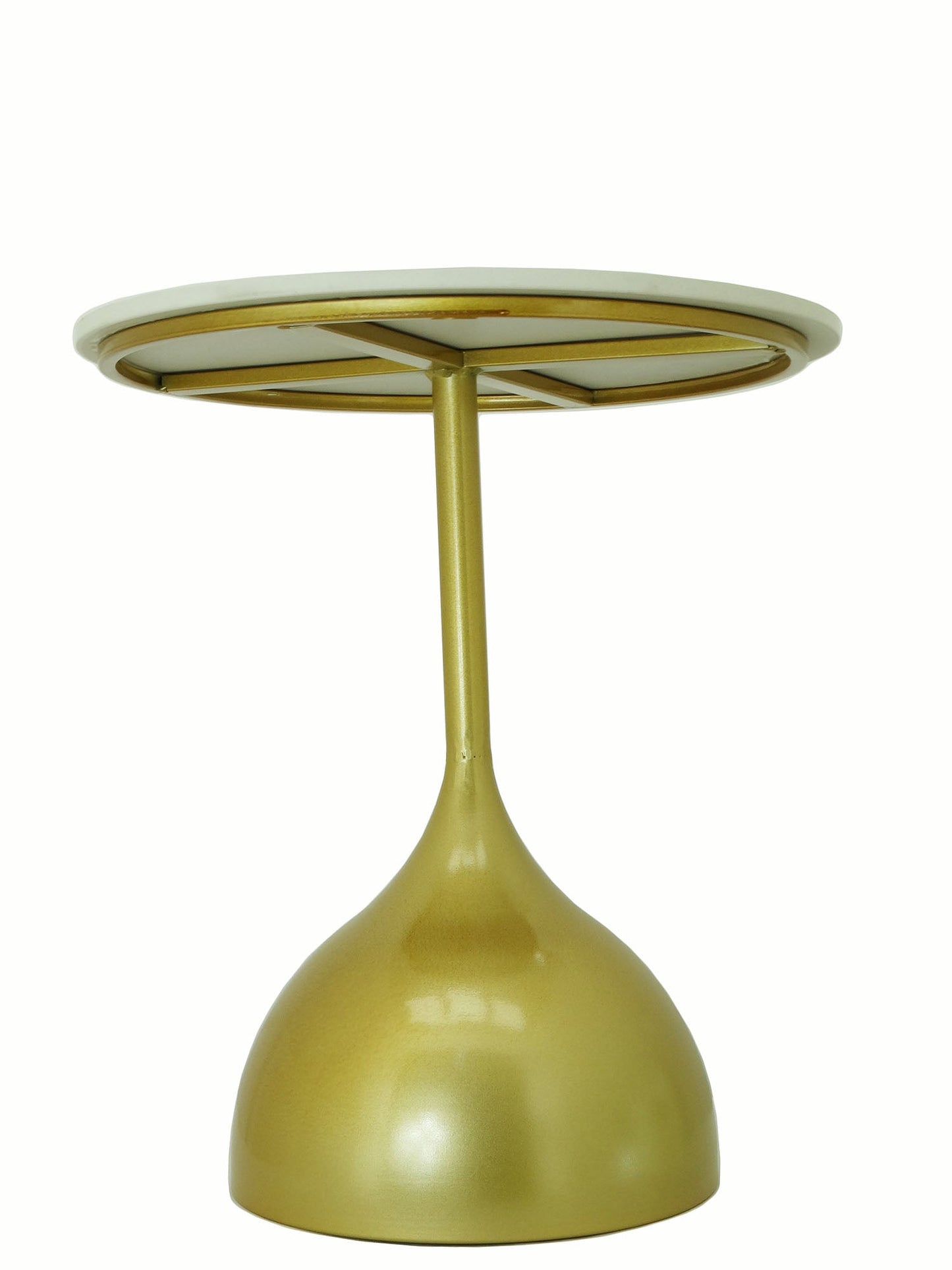 5502-3531, Modern Round Gold & Faux Marble Accent Table
