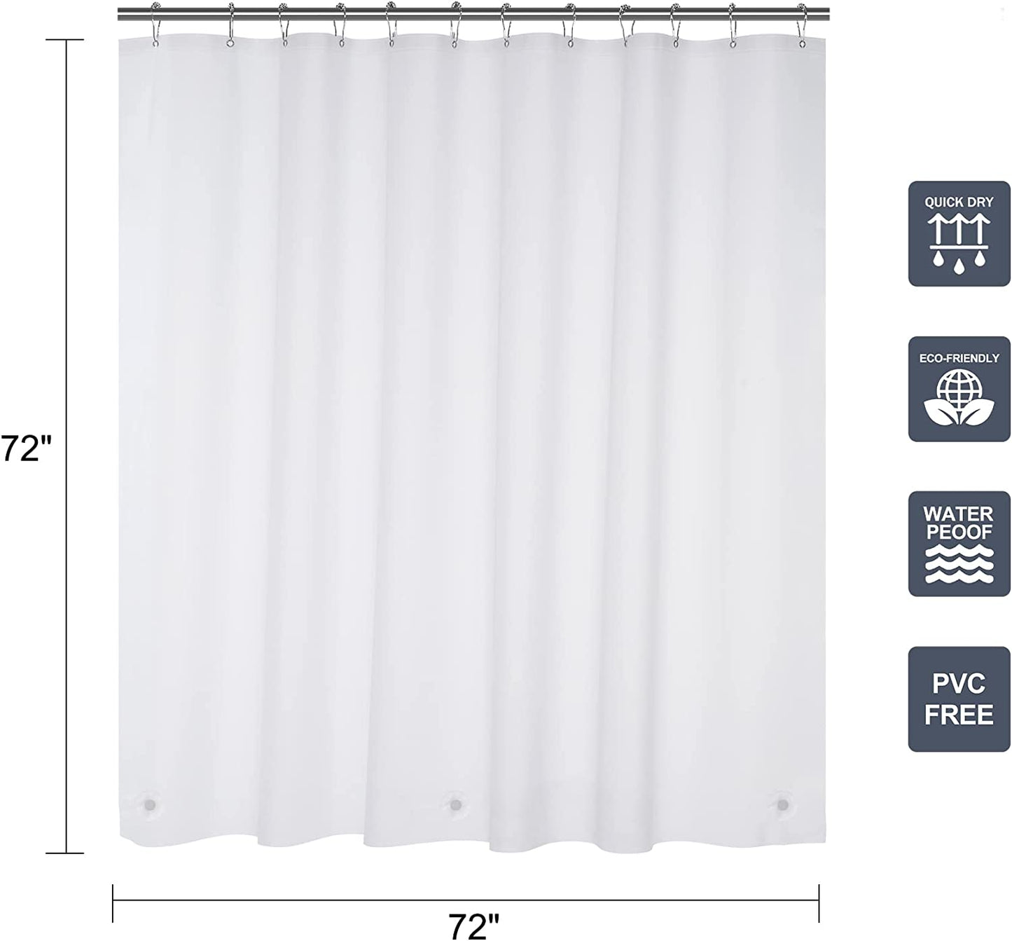 YML008352, Juliette LaBlanc - Peva Shower Liner 72x72" - Frosty