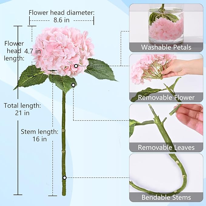 00413, 22" Artificial Hydrangea