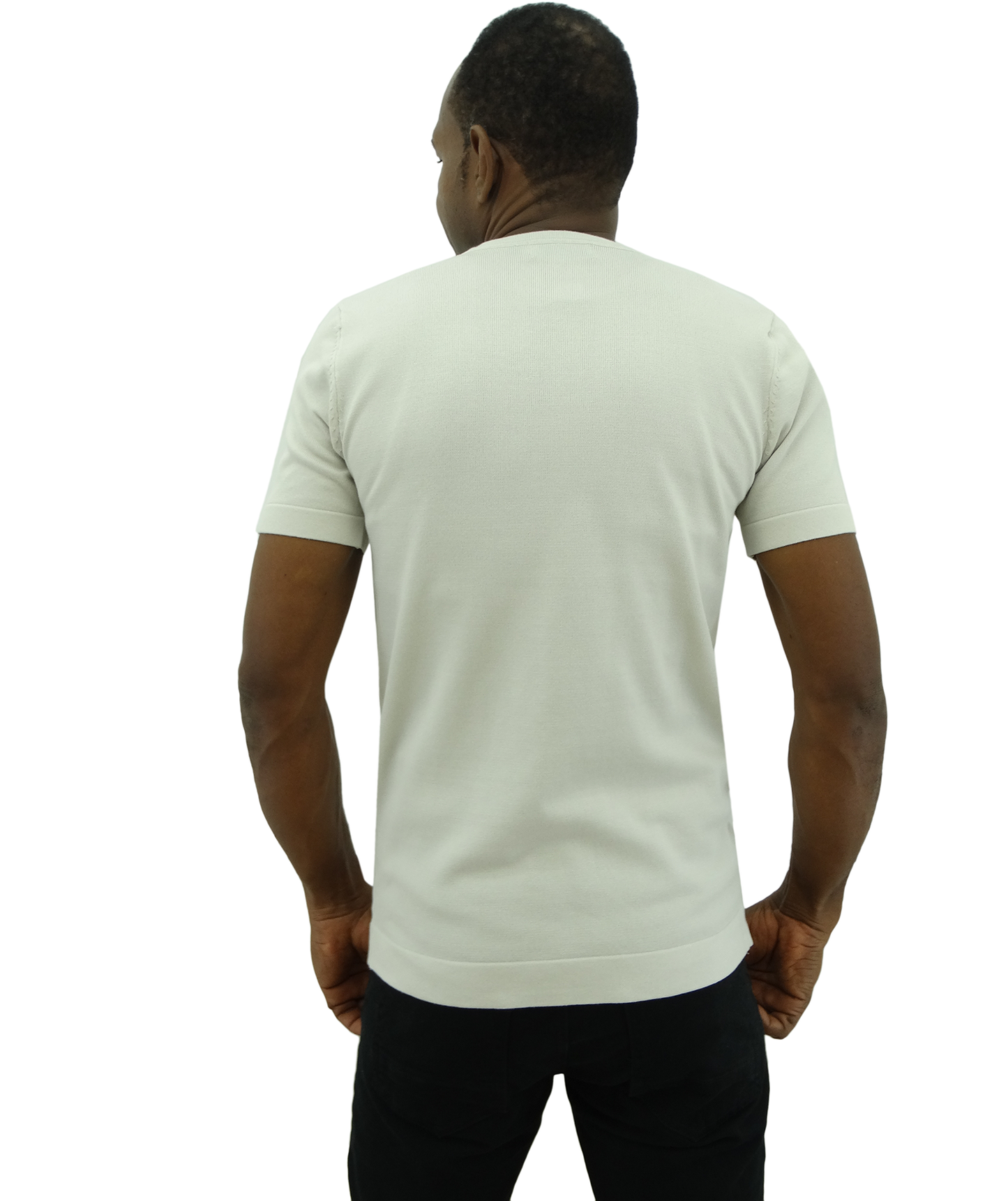 009M24151, Morelli - Men's Short Sleeve Round Neck T-shirt - Sand (S-XL)