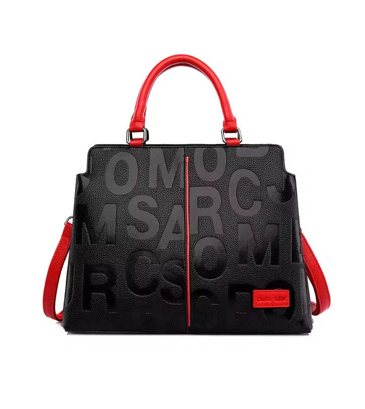 10080, Axle & Co - Women's Handbag PU - Black & Red