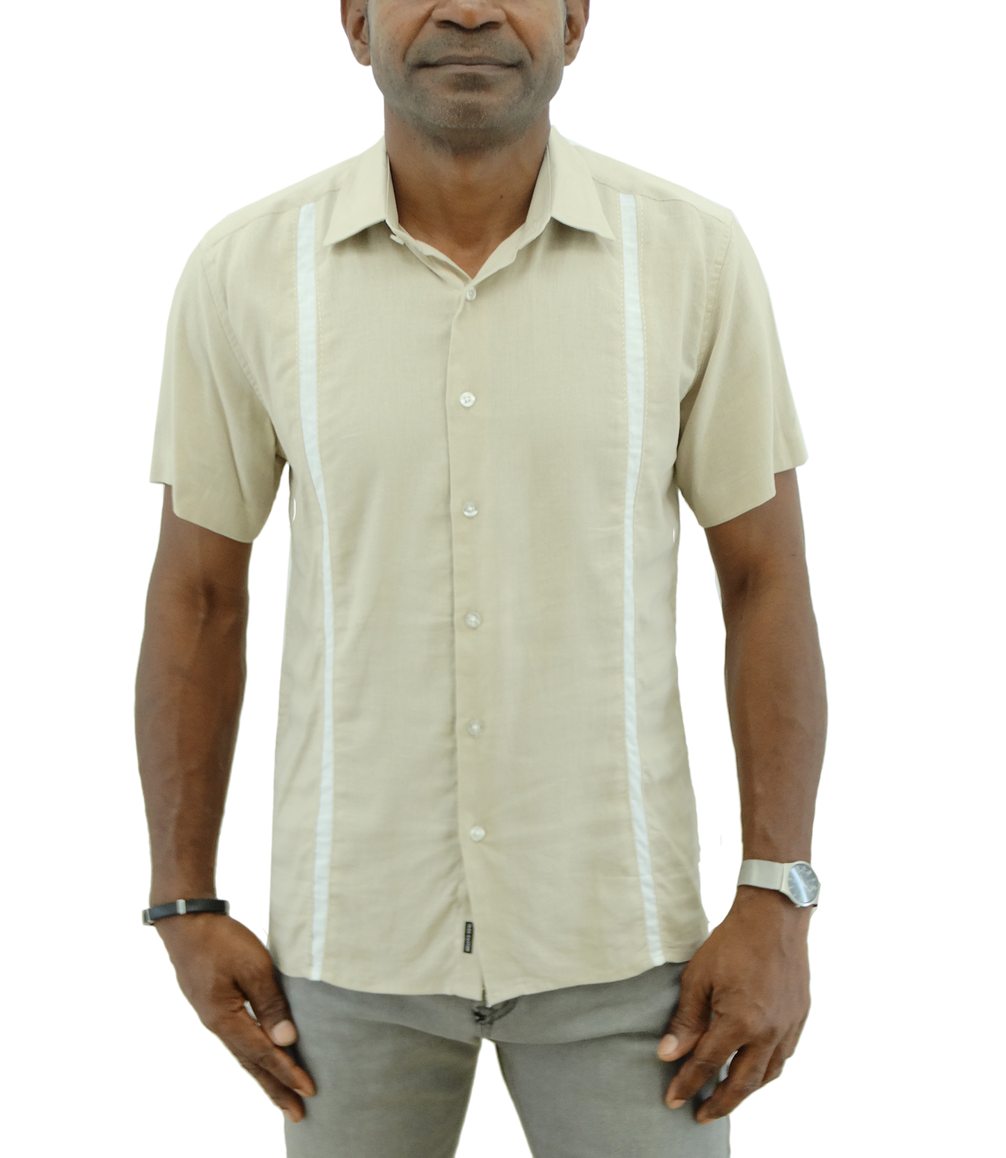 13S1762P, Oleg Cassini Men's Solid S/Sleeve  Linen Shirts