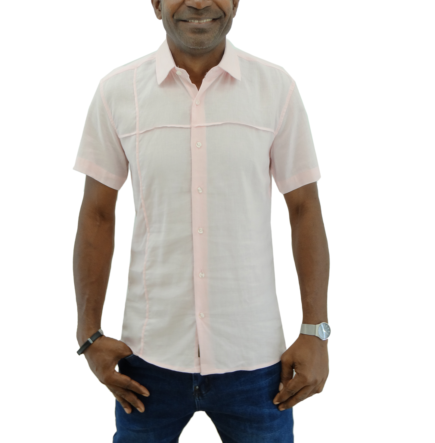 13S1763P, Oleg Cassini Men's  S/Sleeve Solid Linen Shirts