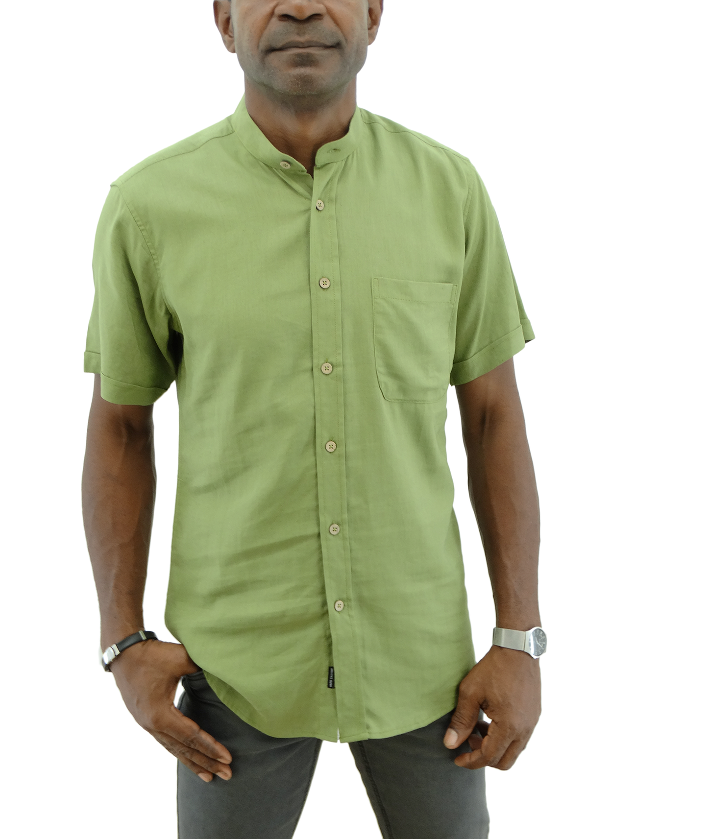 13S1872GREENP, Oleg Cassini Men's S/Sleeve  Linen Shirts