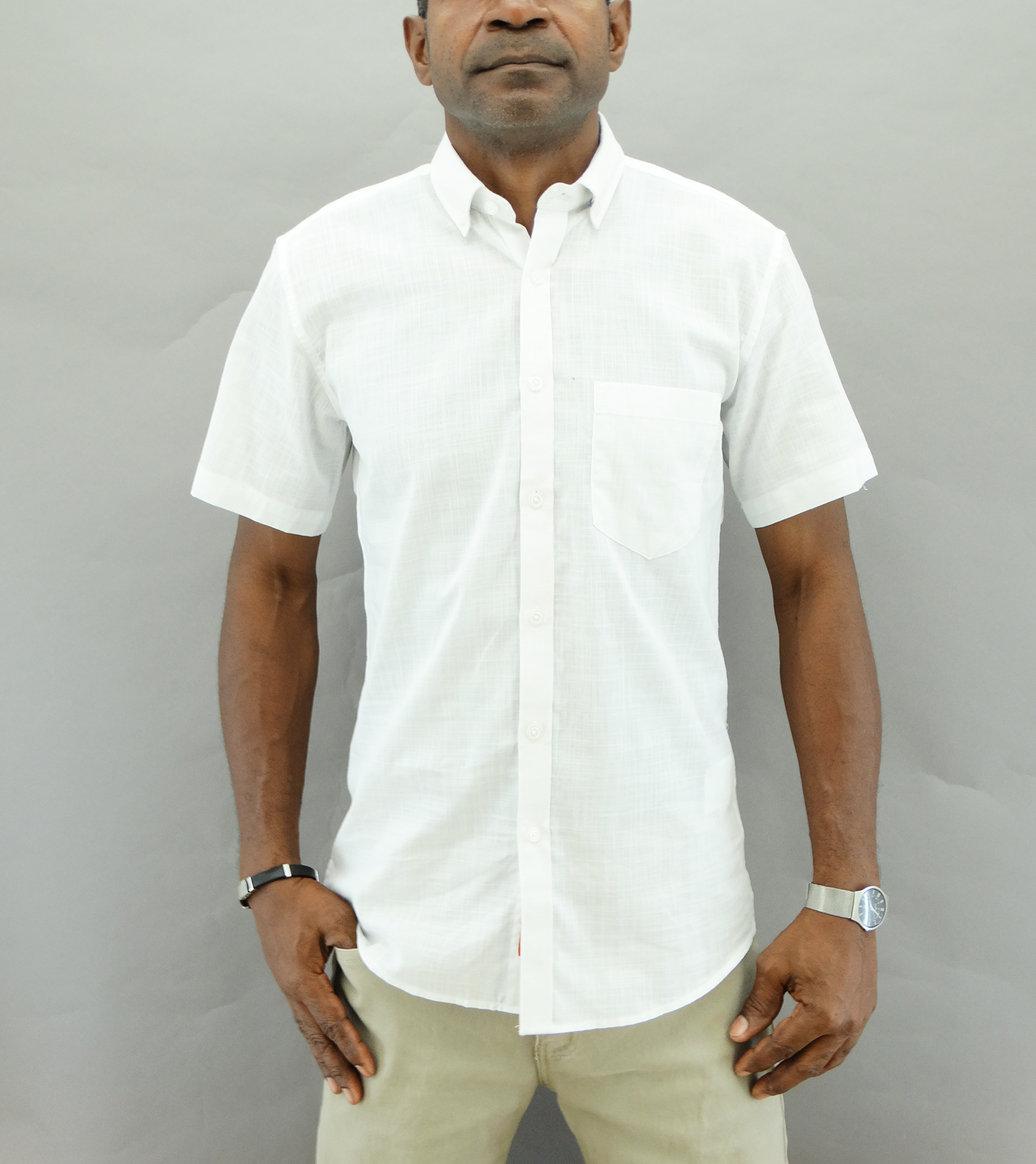 13S1944WHITEP, Oleg Cassini  Men's  S/Sleeve  White Shirts
