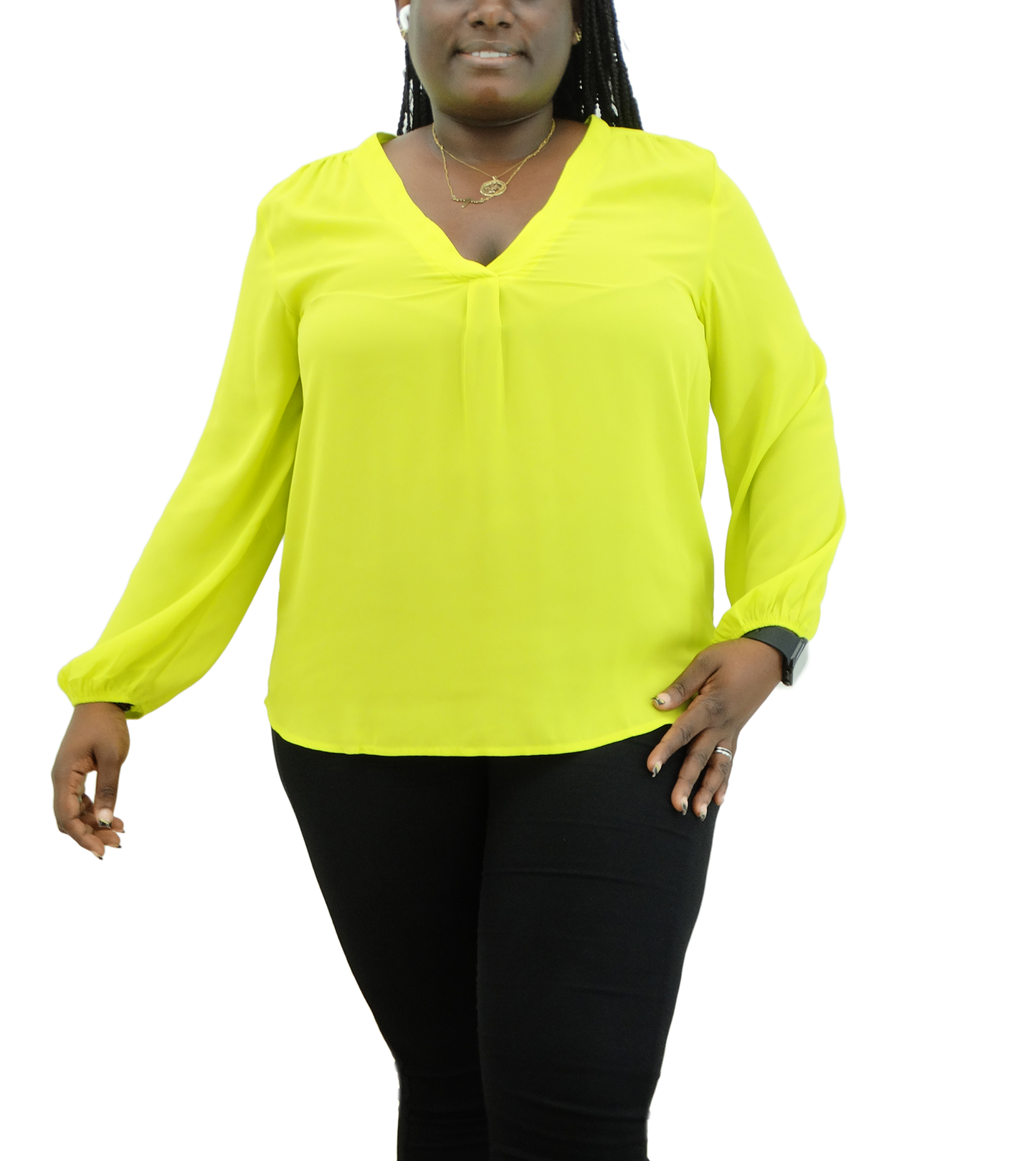 1439XT21200, DNA Couture Women's L/Slv Top- (1X-3X)