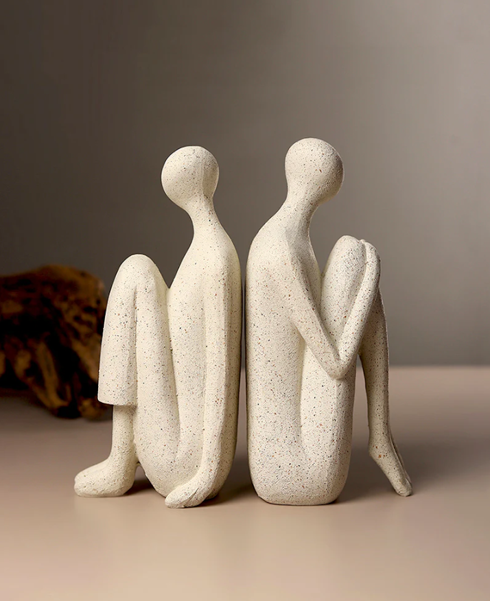 20240161, 2Pc Decorative Resin Bookends Yoga Sculptures