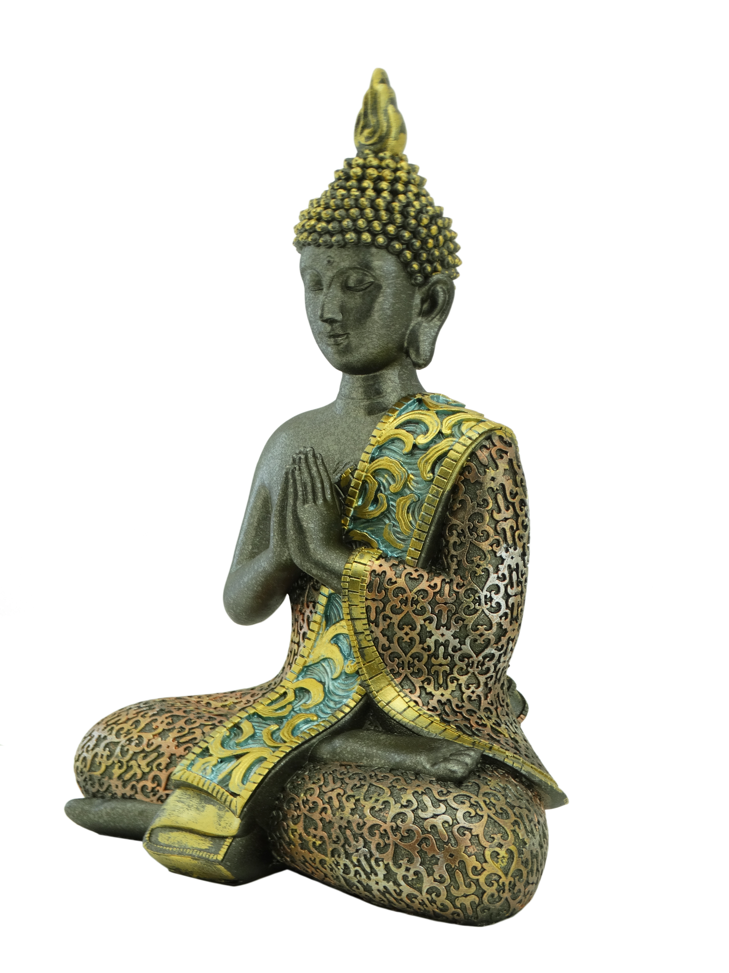 20241713, Resin Meditating Buddha Sculpture - 14"