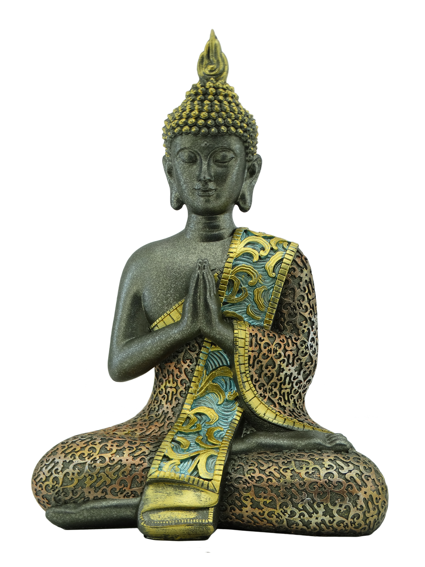 20241713, Resin Meditating Buddha Sculpture - 14"