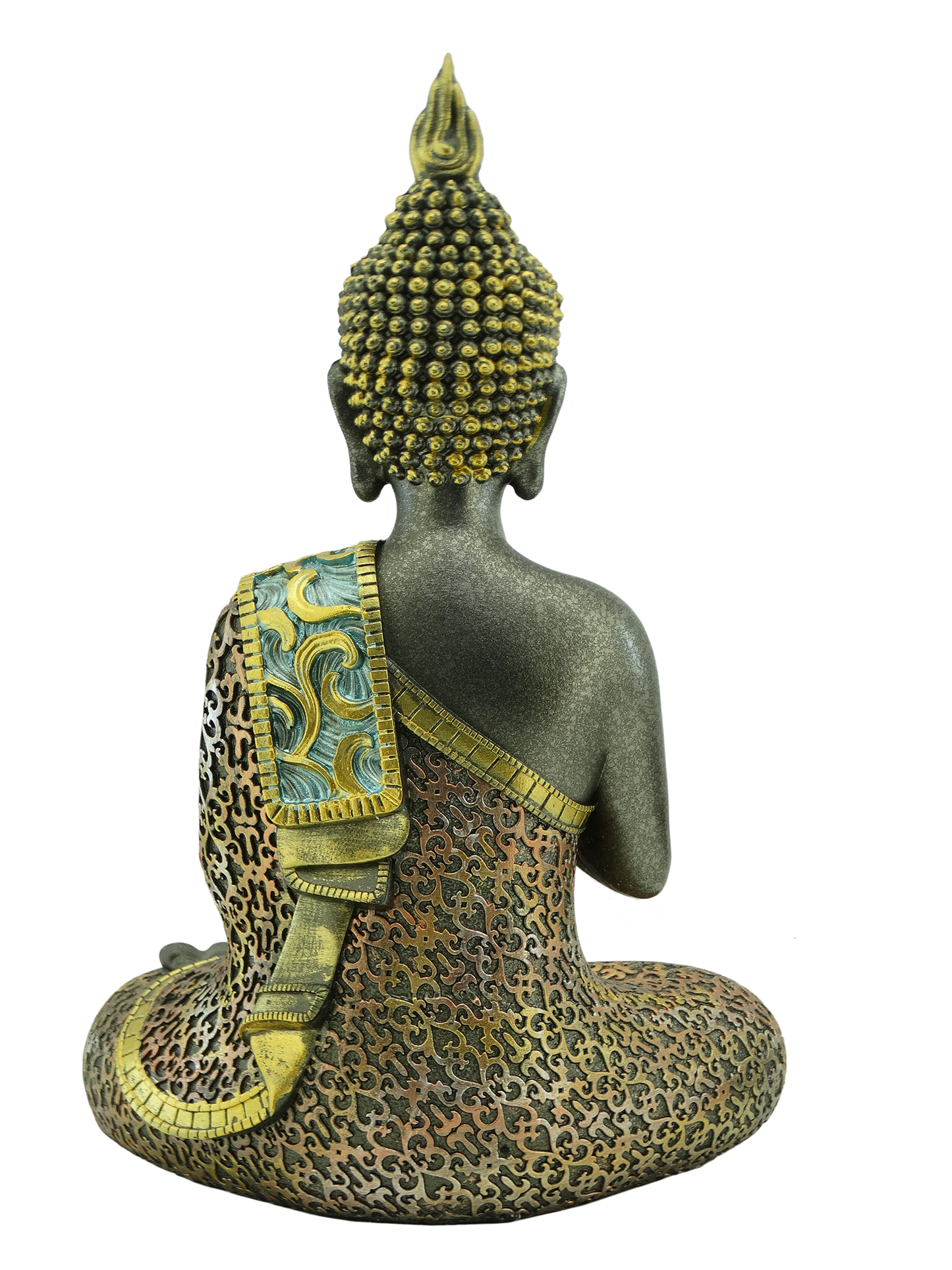 20241713, Resin Meditating Buddha Sculpture - 14"
