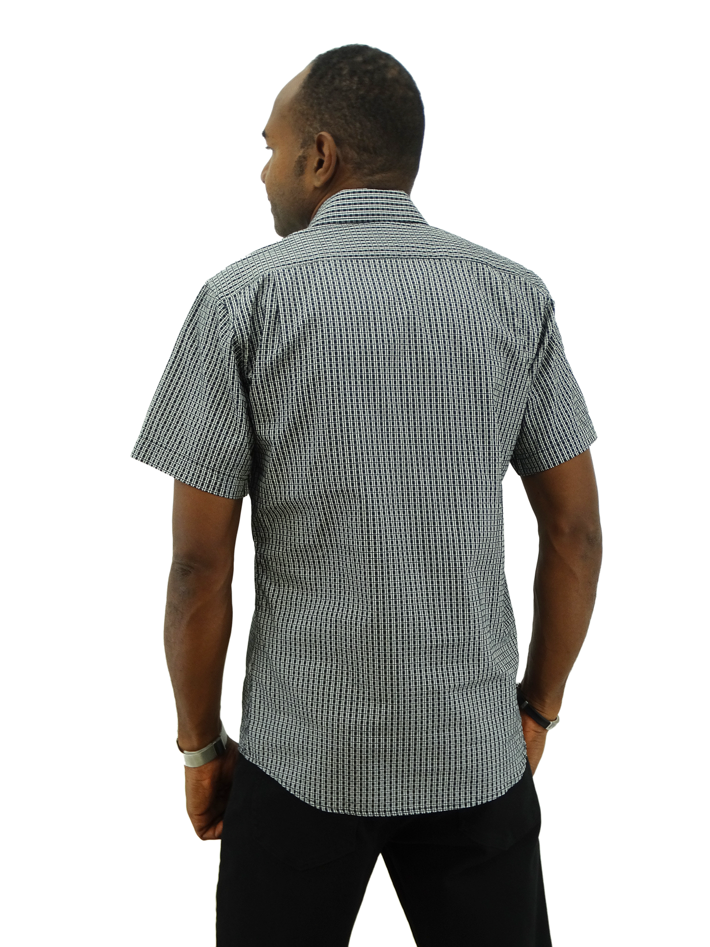 20C790, Jordache, Men's S/S Shirt- Plaid- (S-XL)