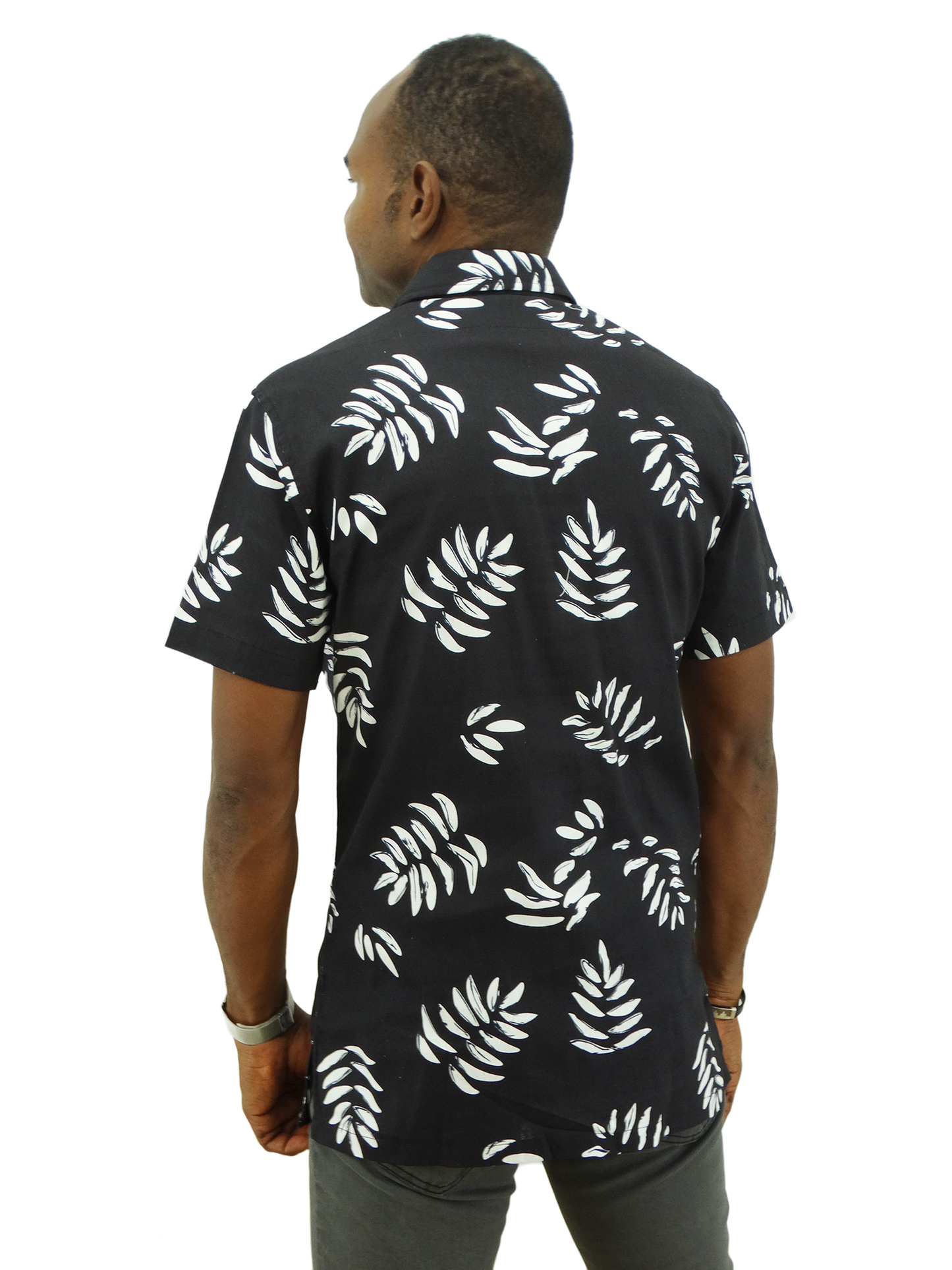 20C846, Jordache, Men's S/S Stretch Shirt- Printed- (S-XL)