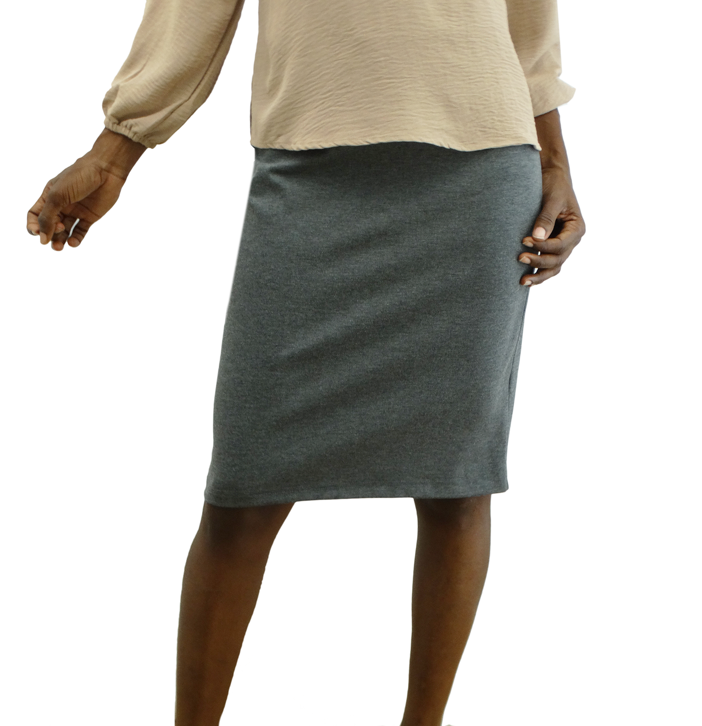 K23835 Premier Ladies' Plain Skirt w/ Exposed Zipper (2-14)