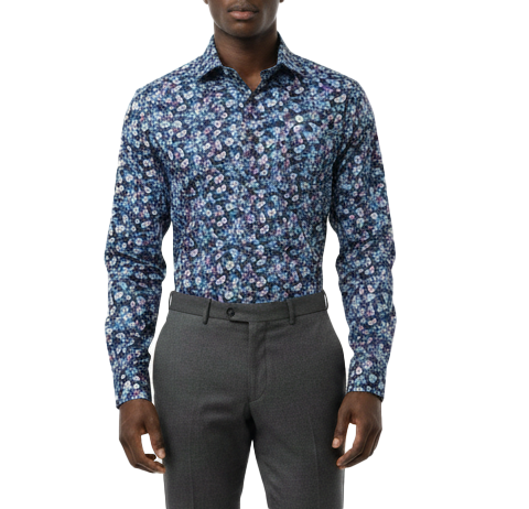 265-1451,  Bellinne Printed L/S Men Shirt Multicolor Size S-XXXL