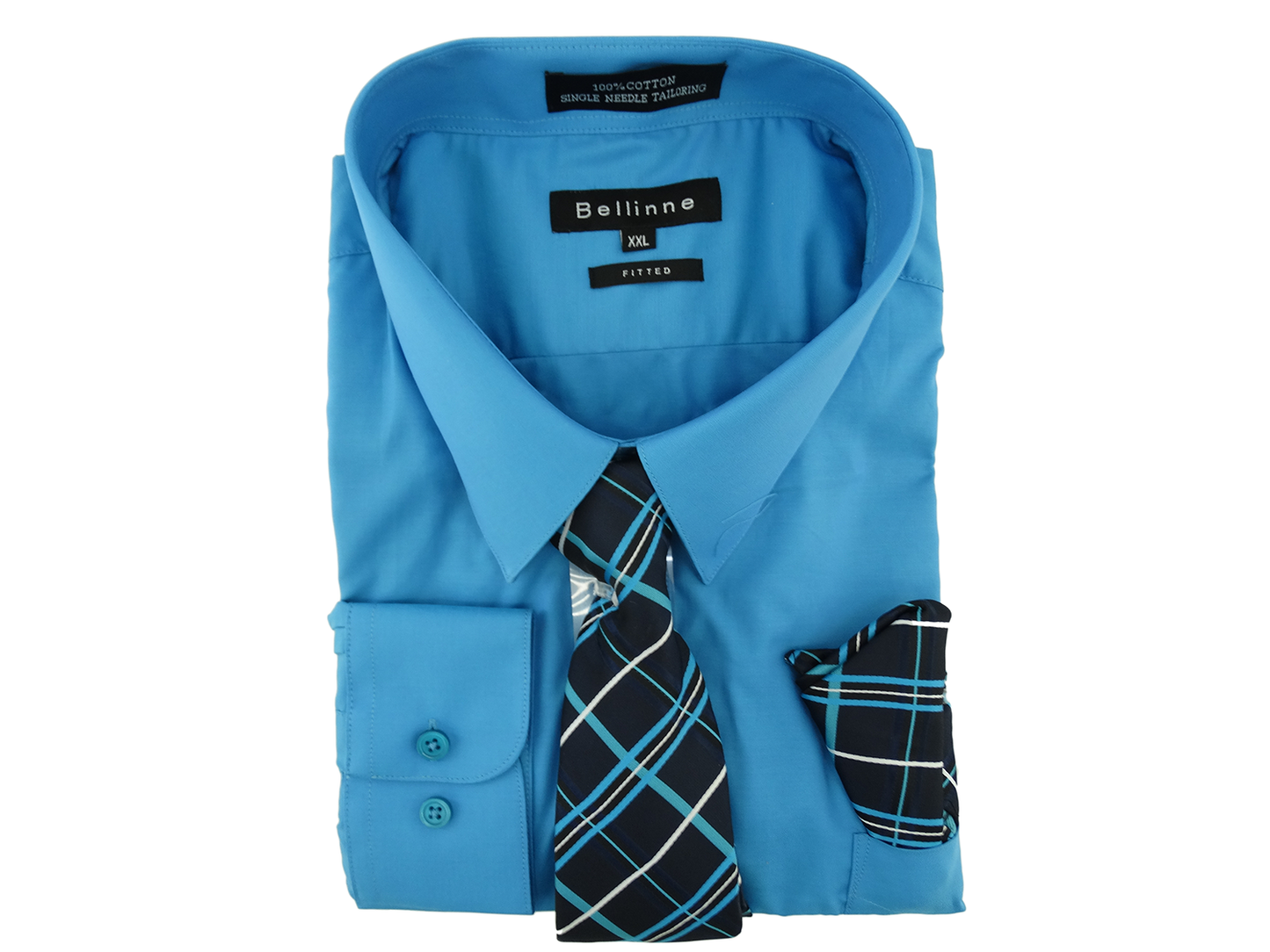265-798 Bellinne - Men's L/S Fitted Shirt W/Tie