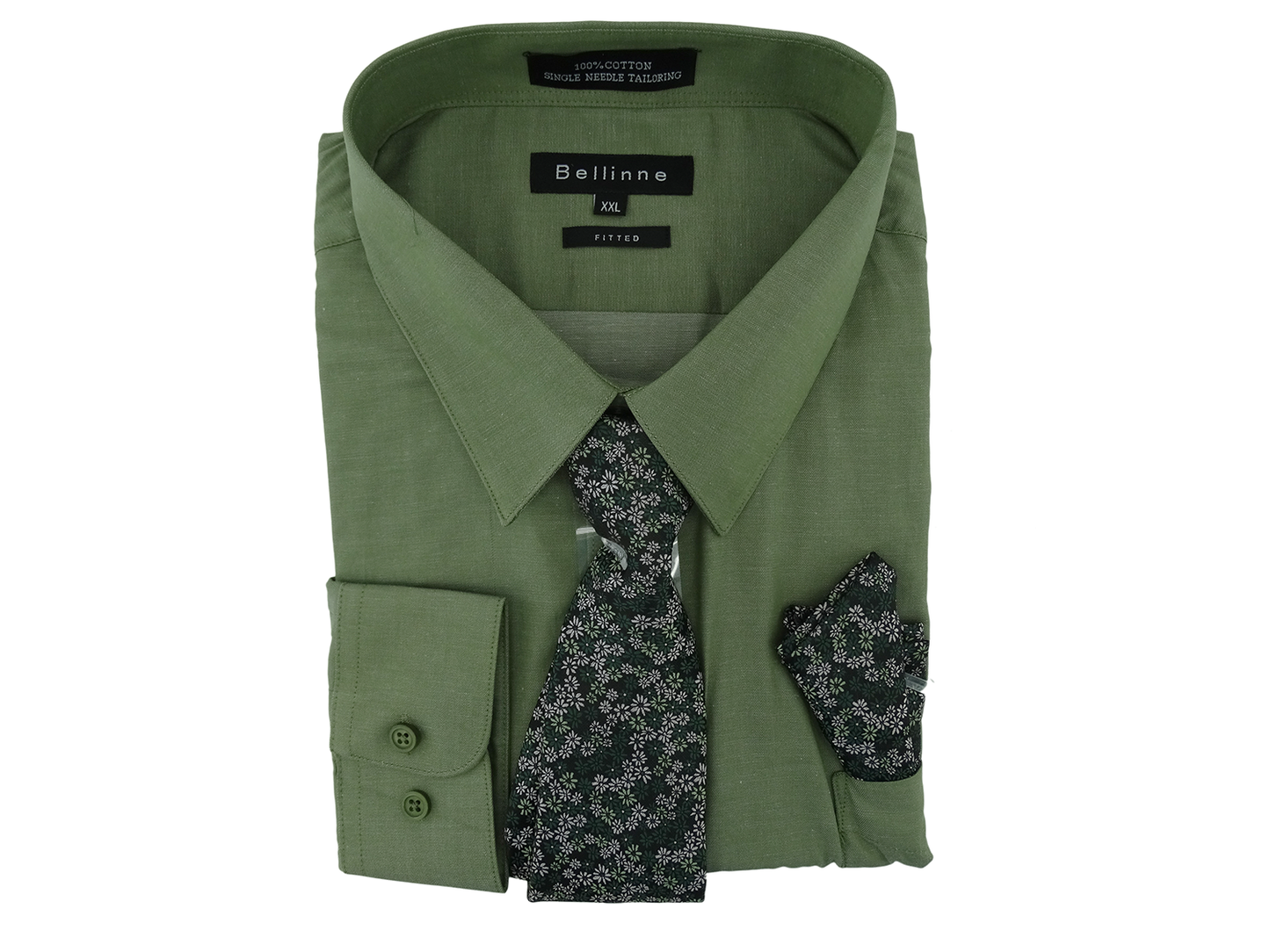 265-798 Bellinne - Men's L/S Fitted Shirt W/Tie