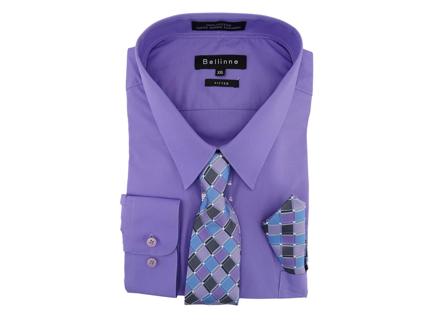 265-798 Bellinne - Men's L/S Fitted Shirt W/Tie