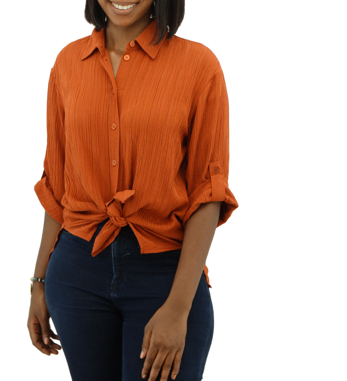 300381, Runway Ready - Women's 3/4 Sleeve Crinkle Shirt (S-XL)