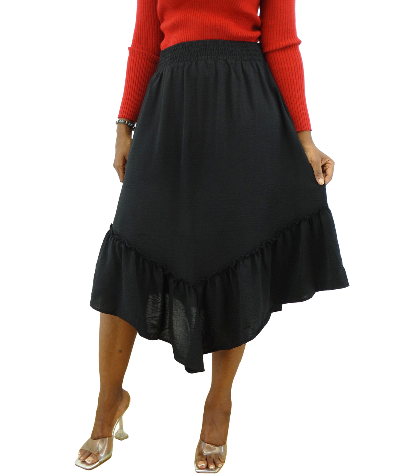 30065, Runway Ready - Women's Smocked Waist Skirt (S-XL)