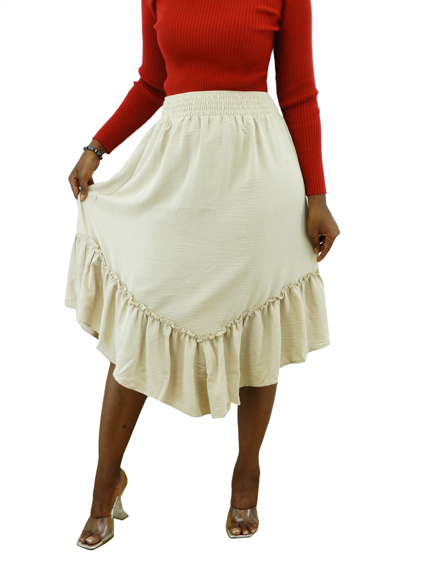 30065, Runway Ready - Women's Smocked Waist Skirt (S-XL)