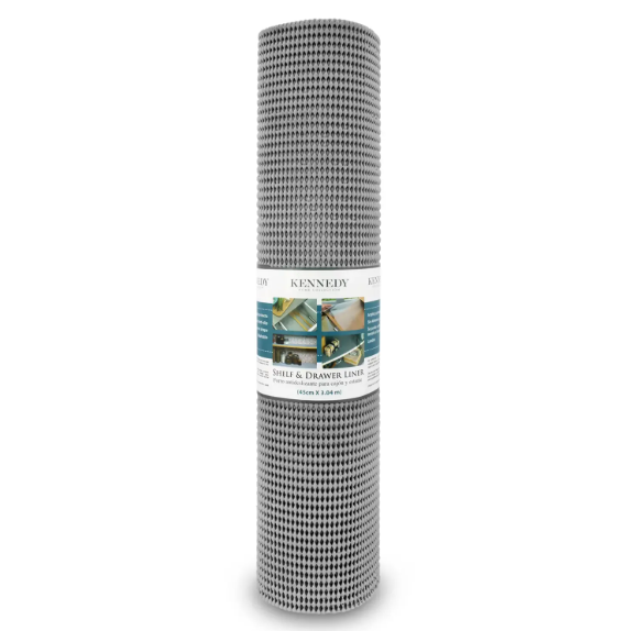 301263, Kennedy - Shelf & Drawer Liner - 45cm x 3.04m (Grey)