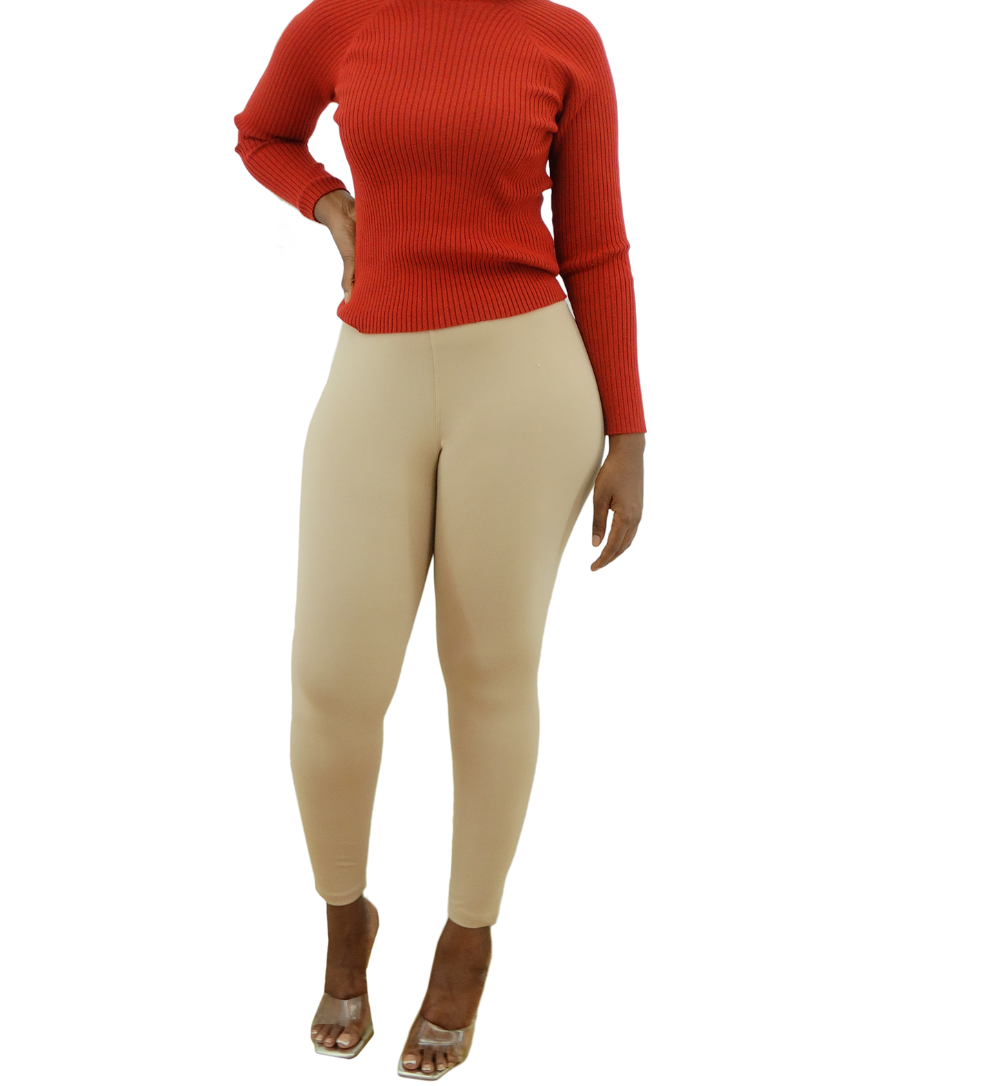 30429, Cotton Candy - Jnr Women's Ribbed Waist Leggings (S-XL)