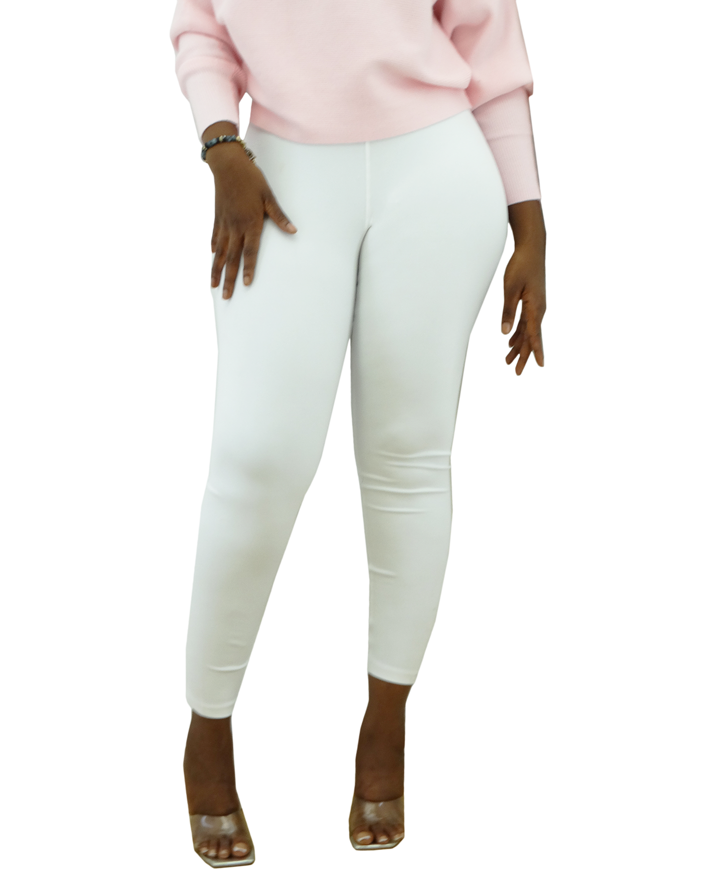 30429, Cotton Candy - Jnr Women's Ribbed Waist Leggings (S-XL)