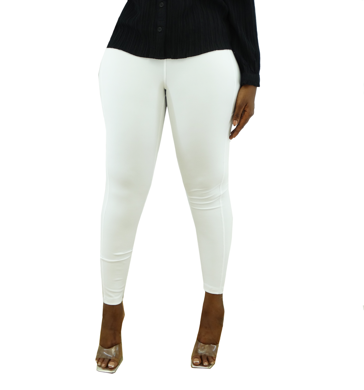 30431, Cotton Candy - Jnr Women's Drawstring Ribbed Waist Leggings (S-XL)