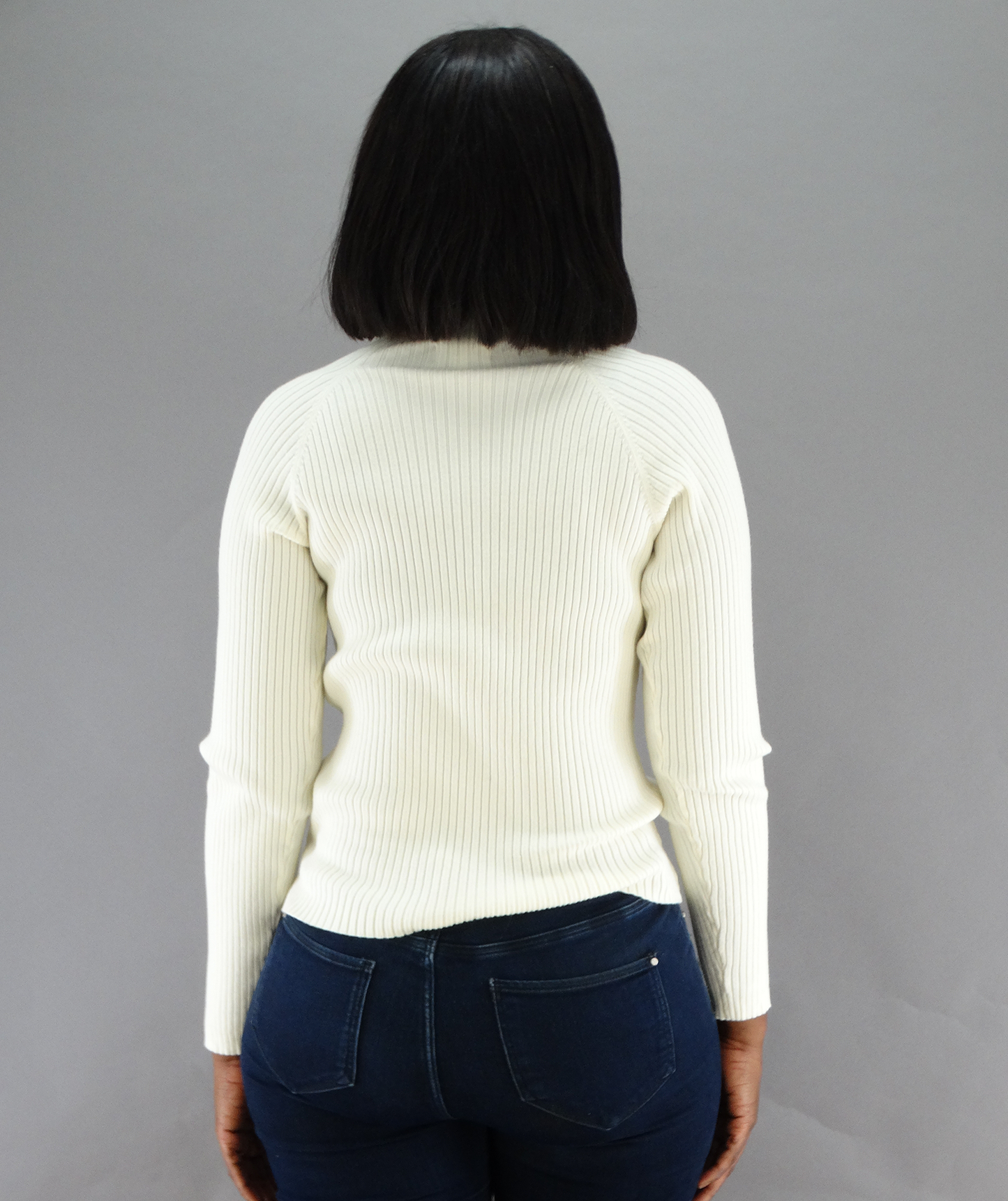 30439, Runway Ready - JNR Women's L/S Ribbed Mock Neck Sweater (S-XL)