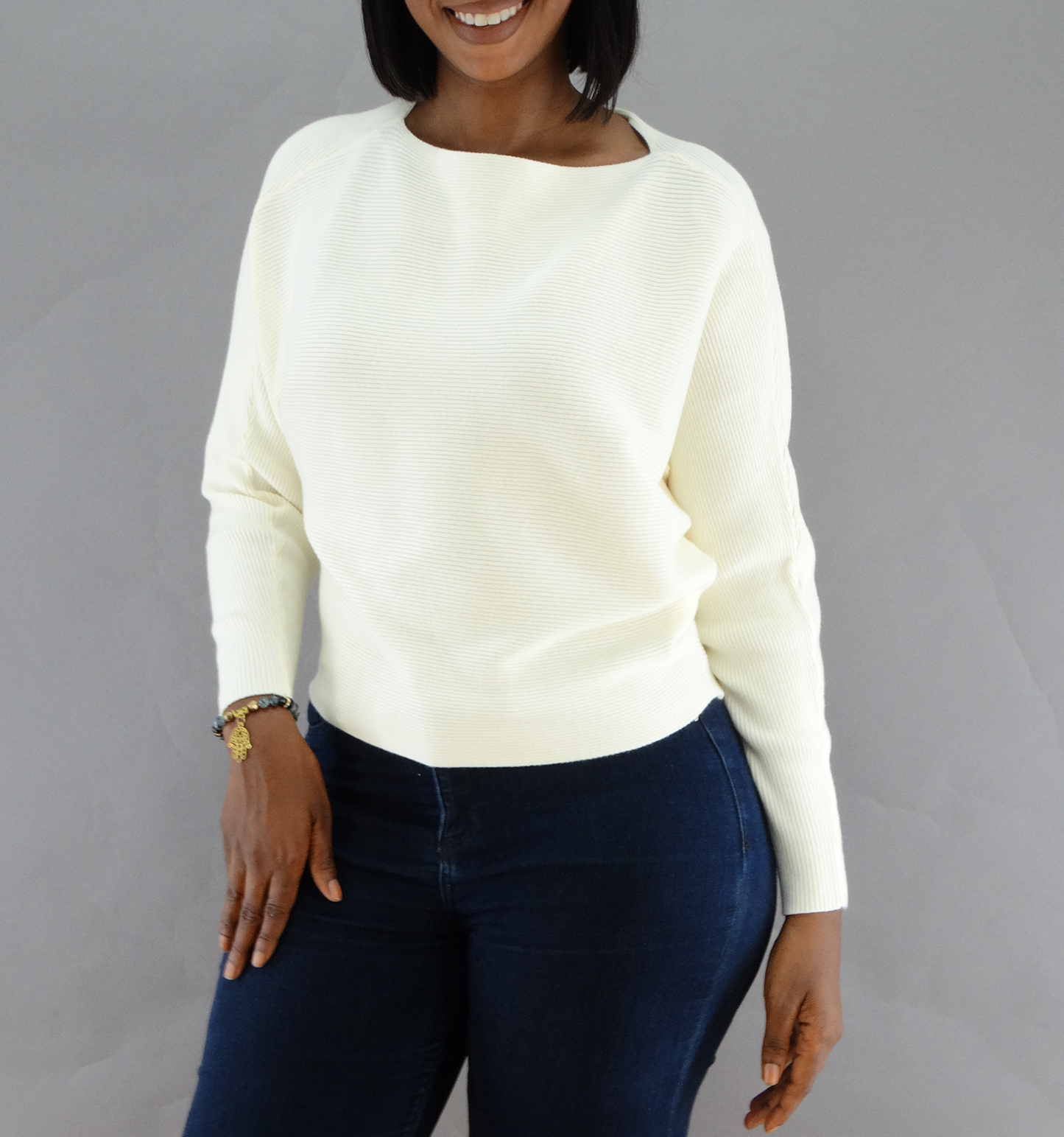 30444, Runway Ready - JNR Women's Dolman Sleeve Boatneck Sweater (S-XL)