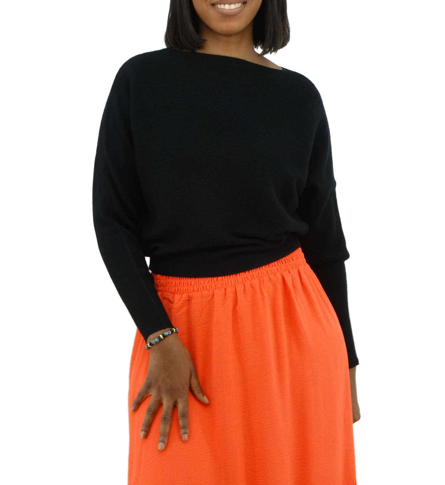 30444, Runway Ready - JNR Women's Dolman Sleeve Boatneck Sweater (S-XL)