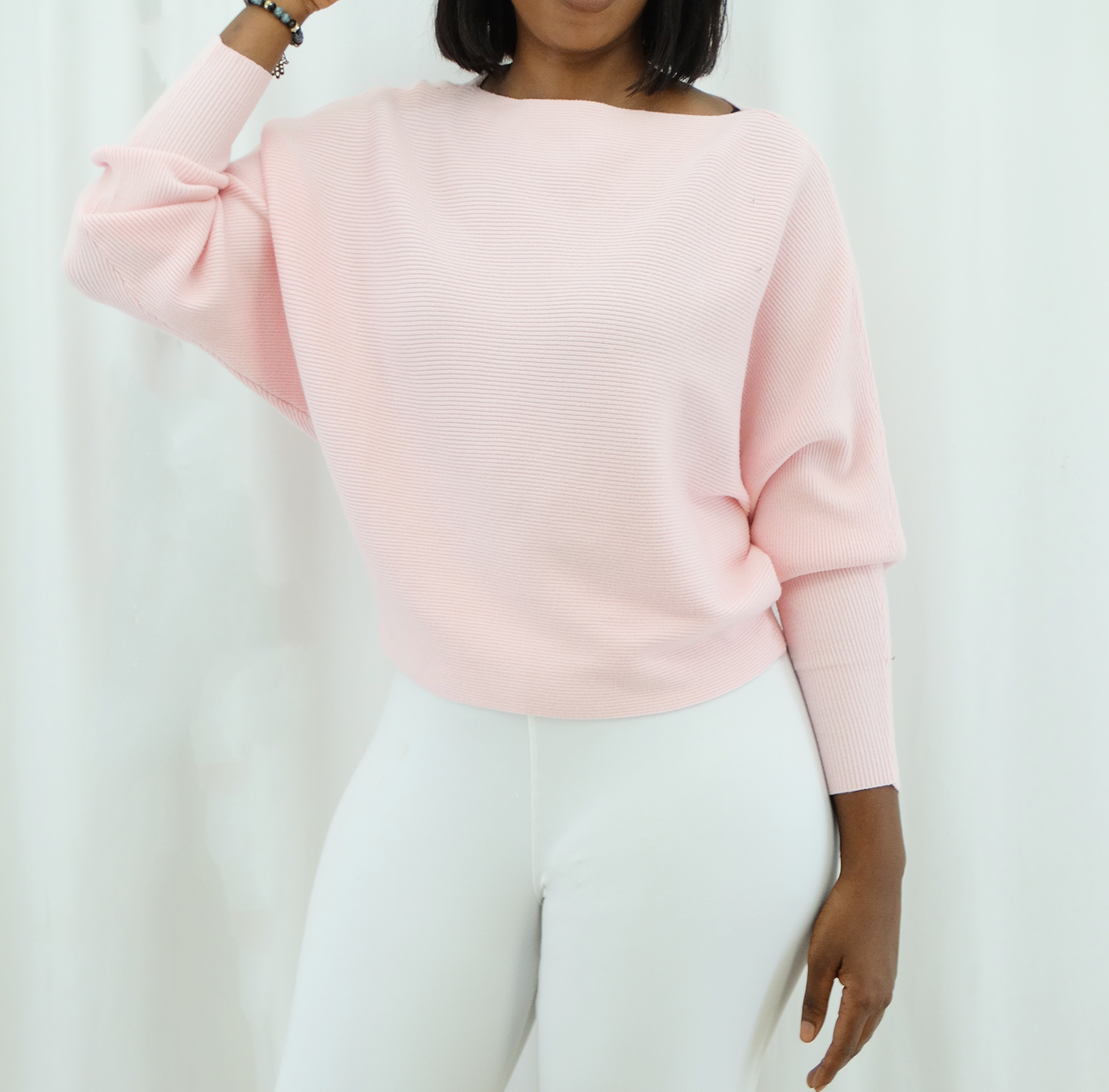 30444, Runway Ready - JNR Women's Dolman Sleeve Boatneck Sweater (S-XL)