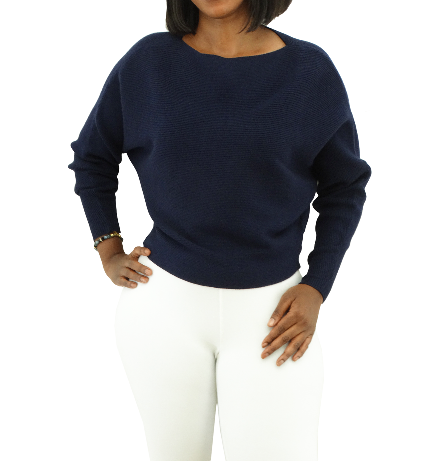 30444, Runway Ready - JNR Women's Dolman Sleeve Boatneck Sweater (S-XL)